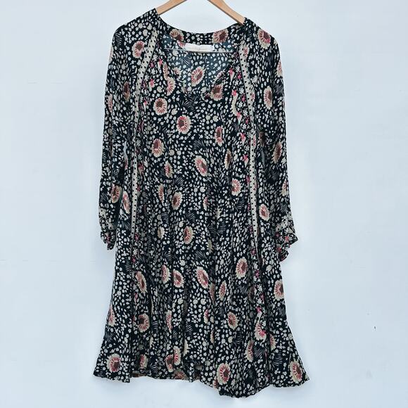 Natalie Martin Fiore Vintage Florals Midnight Black Mini Short Dress XS Small - Picture 2 of 10